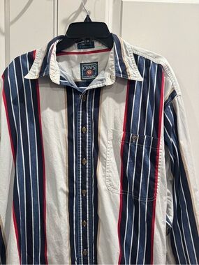Chaps Ralph Lauren 90s Vtg Striped Long Sleeve Button Down Shirt Size L